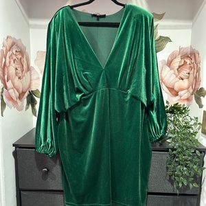 Eloquii Dark Green Velvet Dress - Size 22